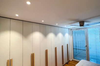 Deckenventilator / Einbauspots Schlafzimmer Penthouse